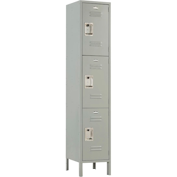 Global Industrial Louvered Door Locker, 15 in W, 18 in D, 78 in H, Gray 290611 - main
